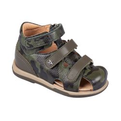 TW-233 (цв.24-зеленый камуфляж, 21) Туфли (закр.нос,натур.кожа,съемн.стелька)