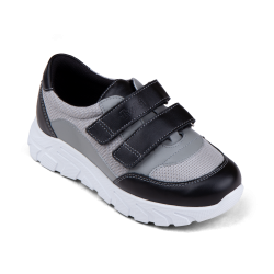 TW-439 (цв.ЧС-черный/серый) Полуботинки спортивные (два ремня на велкро,комб.)