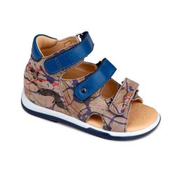 TW-138 (цв.50-синий/серый/принт, 24) Туфли (откр.нос, натур.кожа)